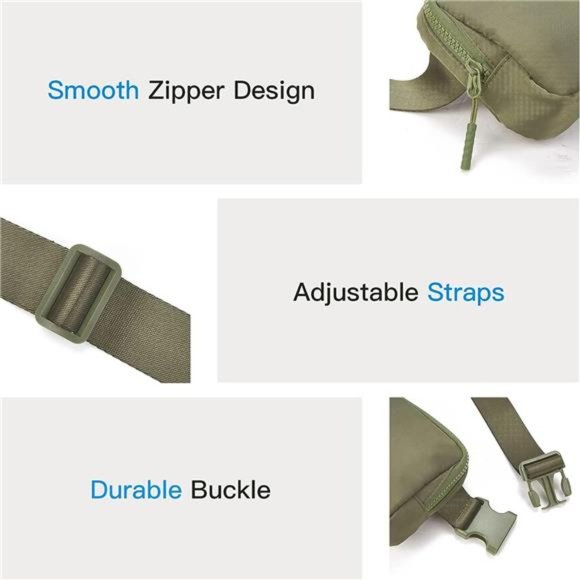 Belt Bag for Women Men Green - Picture 5 of 6